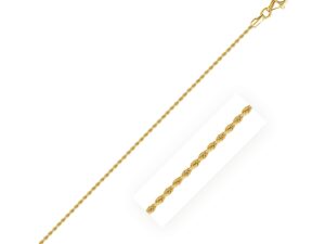 14k Yellow Gold Solid Diamond Cut Rope Chain (1.60 mm)