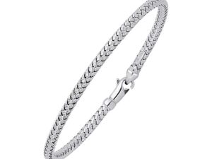 Fancy Weave Bangle in 14k White Gold (3.00 mm)