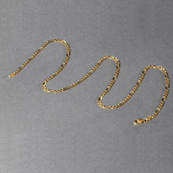 10k Yellow Gold Solid Figaro Chain (2.60 mm) - Image 5