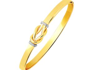 Intertwined Knot Slip On Bangle in 14k Two-Tone Gold (5.00 mm)