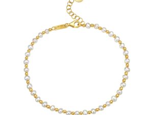 Pearl and Gold Alternating Bead Bracelet in 14K Yellow Gold