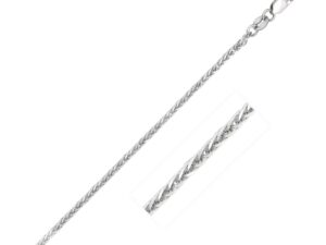 14k White Gold Square Wheat Chain (1.80 mm)