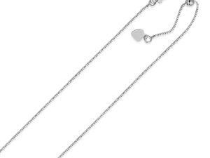 14k White Gold Adjustable Box Chain (0.70 mm)