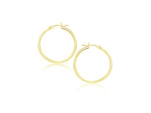 14k Yellow Gold Polished Hoop Earrings (2x20mm)