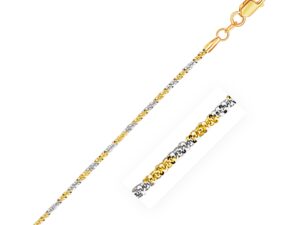 14k White and Yellow Gold Two Tone Sparkle Chain (1.50 mm)