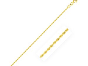 2.0mm 14k Yellow Gold Diamond Cut Rope Anklet