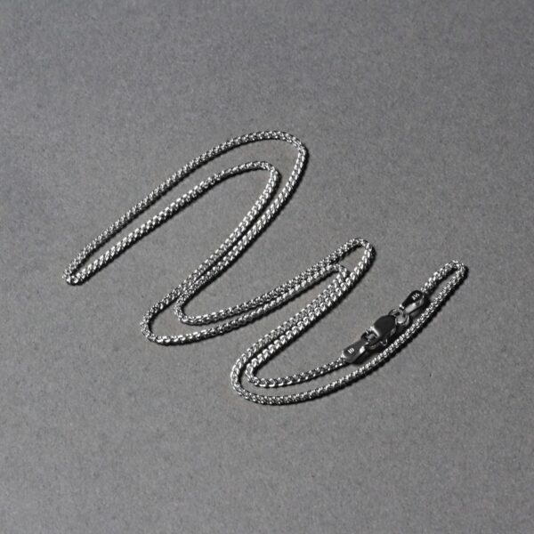 14k White Gold Round Wheat Chain (1.2 mm) - Image 6