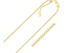 14k Yellow Gold Adjustable Box Chain (1.10 mm)