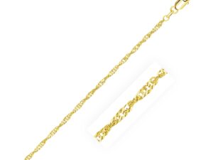 2.1mm 14k Yellow Gold Singapore Anklet