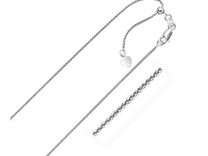 10k White Gold Adjustable Wheat Chain (1.00 mm)