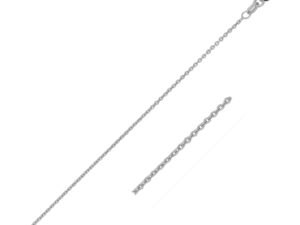 14k White Gold Round Cable Link Chain (1.10 mm)