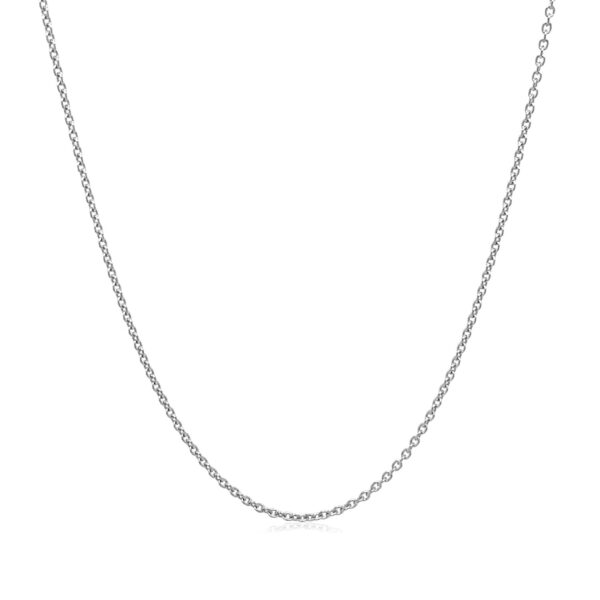 14k White Gold Round Cable Link Chain (1.10 mm) - Image 2