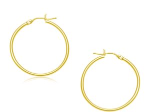 14k Yellow Gold Polished Hoop Earrings (2x30mm)