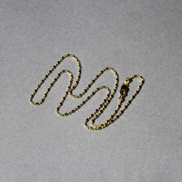 14k Yellow Gold Diamond-Cut Alternating Bead Chain (1.10 mm) - Image 5