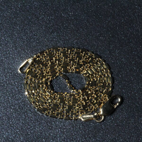 14k Yellow Gold Diamond-Cut Alternating Bead Chain (1.10 mm) - Image 6