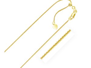 14k Yellow Gold Adjustable Wheat Chain (1.00 mm)
