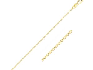 10k Yellow Gold Diamond Cut Cable Link Chain (1.10 mm)