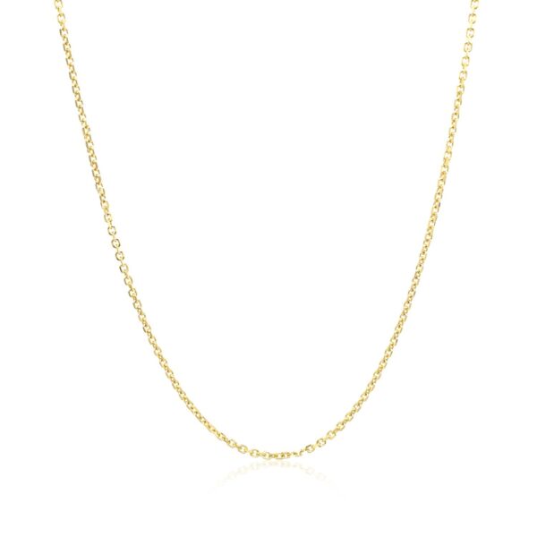 10k Yellow Gold Diamond Cut Cable Link Chain (1.10 mm) - Image 3
