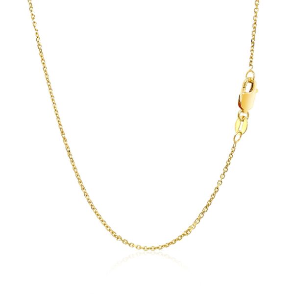 10k Yellow Gold Diamond Cut Cable Link Chain (1.10 mm) - Image 4