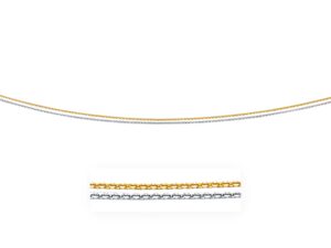 14k TwoTone Double Strand Cable Pendant Chain (1.1 mm)