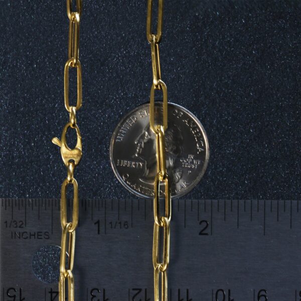 10K Yellow Gold Lite Paperclip Chain (4.20 mm) - Image 6