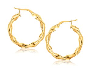 14k Yellow Gold Hoop Earrings (20mm)