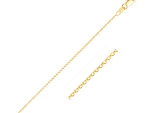 14k Yellow Gold Round Cable Link Chain (1.20 mm)