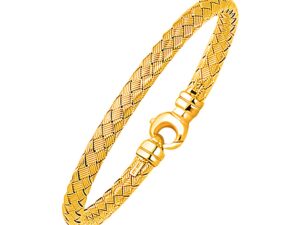 Fancy Weave Bangle in 14k Yellow Gold (5.00 mm)