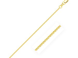 14k Yellow Gold Diamond Cut Round Wheat Chain (1.20 mm)