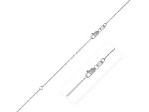 Extendable Cable Chain in 14k White Gold (0.87 mm)
