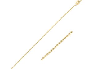 14k Yellow Gold Bead Chain 1.0mm (1.00 mm)