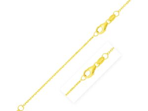 Double Extendable Diamond Cut Cable Chain in Yellow Gold (0.87 mm)