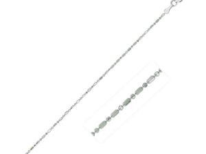 14k White Gold Diamond-Cut Bead Chain (0.90 mm)