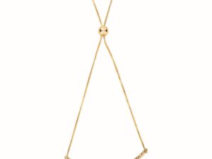 14k Yellow Gold Chain Bar Lariat Style Bracelet (1.00 mm)