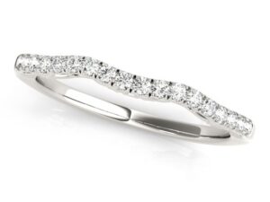 14k White Gold Wave Motif Diamond Wedding Band (1/5 cttw)