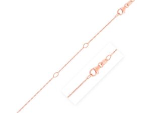Double Extendable Cable Chain in 14k Rose Gold (0.97 mm)