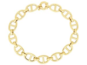 14k Yellow Gold High Polish Mariner Link Bracelet  (8.80 mm)