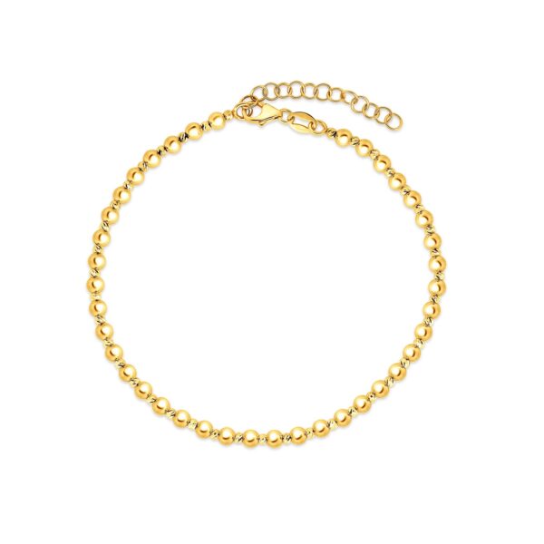 Duo Bead Bracelet in 14K Yellow Gold (3.00mm) - Image 2