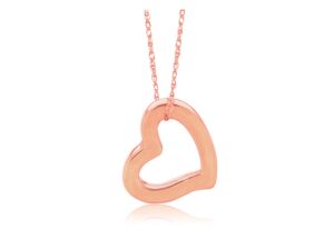 14k Rose Gold Heart Pendant