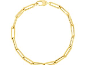 14K Yellow Gold Bold Paperclip Chain Bracelet (4.20 mm)