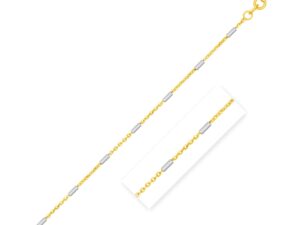 Bar Links Pendant Chain in 14k Two Tone Gold (1.00 mm)