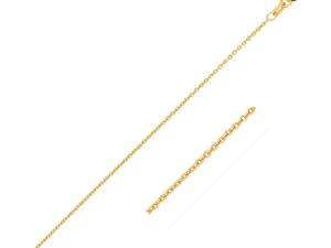 14k Yellow Gold Round Cable Link Chain (1.10 mm)
