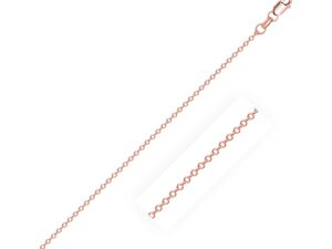 18k Rose Gold Diamond Cut Cable Link Chain (0.80 mm)