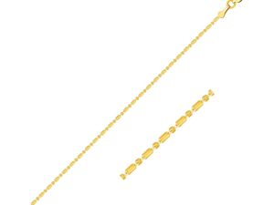 14k Yellow Gold Diamond-Cut Bead Chain (0.90 mm)