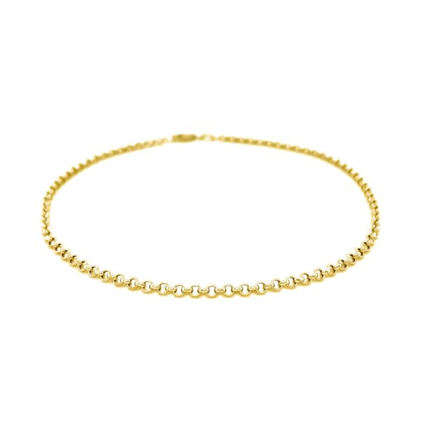 2.3mm 10k Yellow Gold Rolo Anklet - Image 2