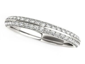 14k White Gold Two-Row Pave Set Diamond Wedding Band (1/4 cttw)