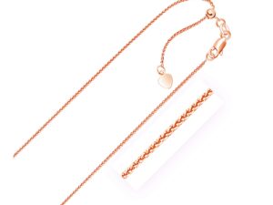 14k Rose Gold Adjustable Wheat Chain (1.00 mm)