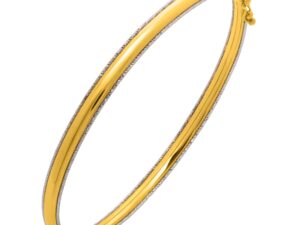 Two Tone Minimalist Bangle in 14K Yellow Gold (4.10 mm)