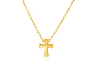 14k Yellow Gold with Cross Pendant