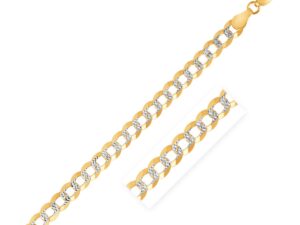 14k Two Tone Gold Pave Curb Bracelet (3.60 mm)